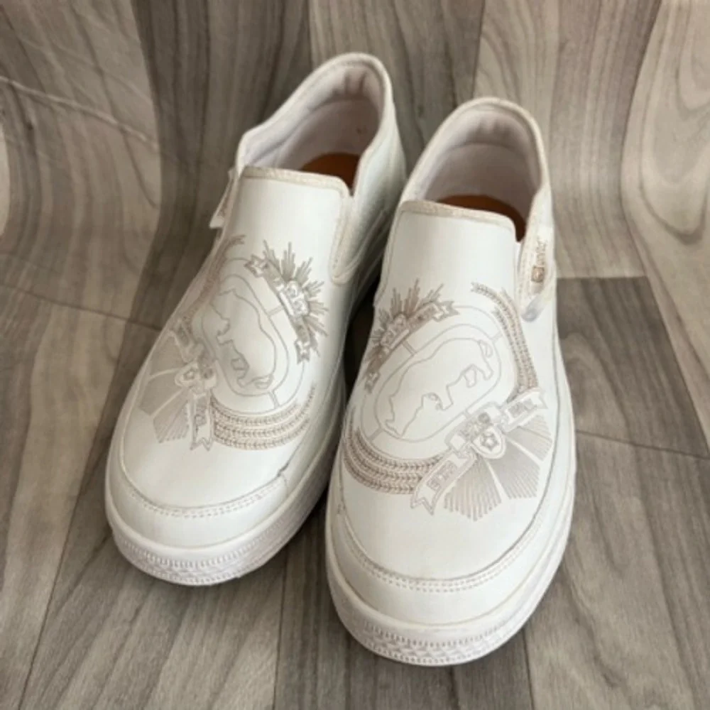 Ecko Unltd Mens Casual Slip-On Shoes White Leather Rhino Round Toe 9 EUR 42 - Picture 3 of 12